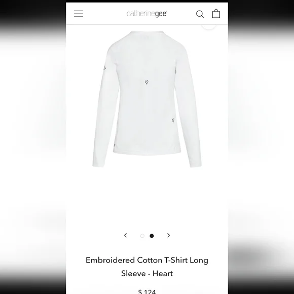 Catherine gee Embroidered Heart Long Sleeve Tee Size L - Picture 5 of 9